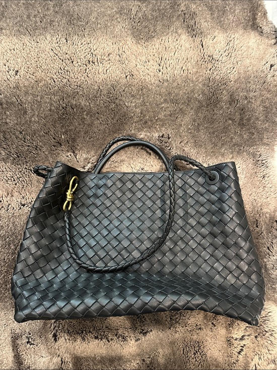 Handbags - XL Woven Leather “bottega Veneta andiamo” style Tote Bag in Black